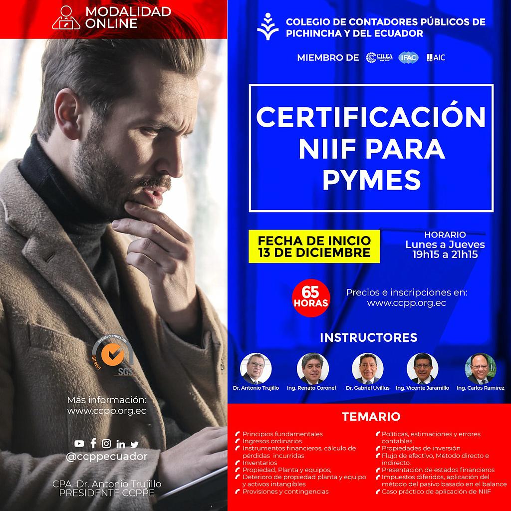 Certificación NIIF para PYMES – 10 enero 2022