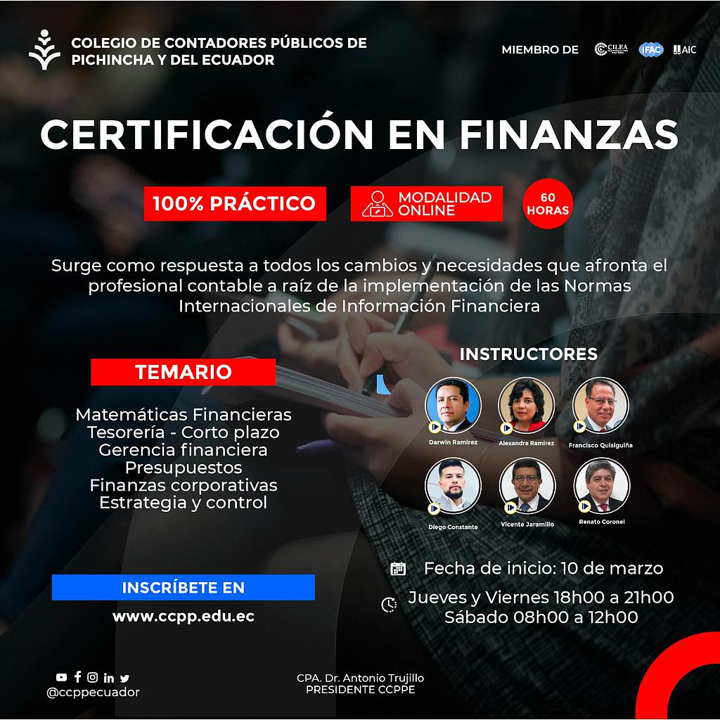 Certificación FINANZAS – 10 marzo 2022