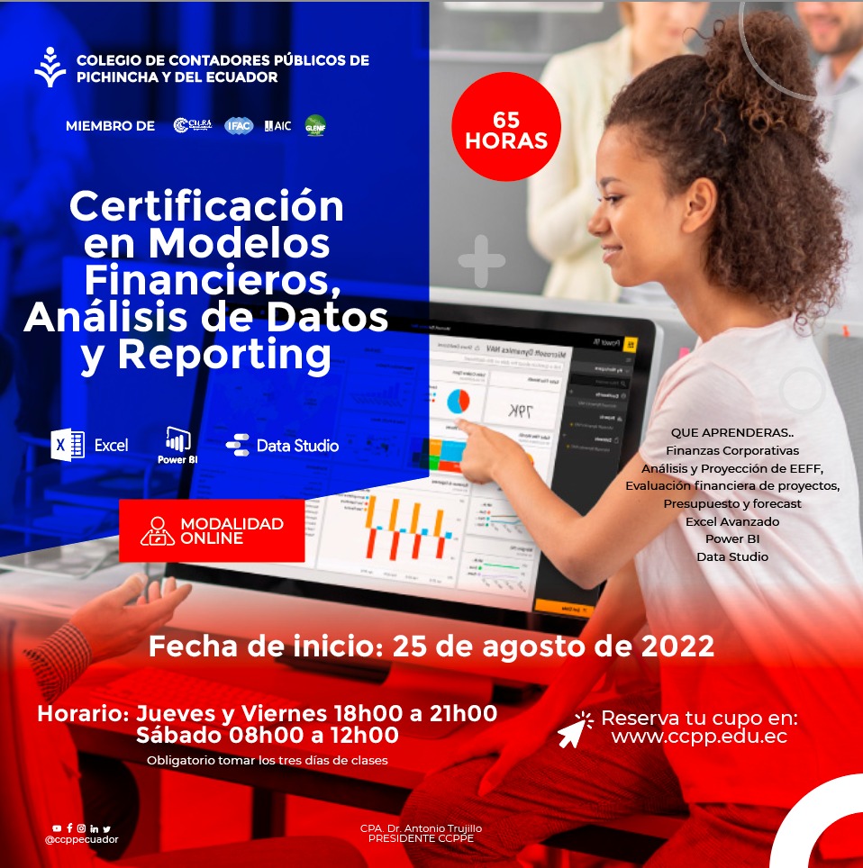 ON LINE: Certificación Modelos Financieros, Análisis de Datos y Reporting – 25 agosto 2022
