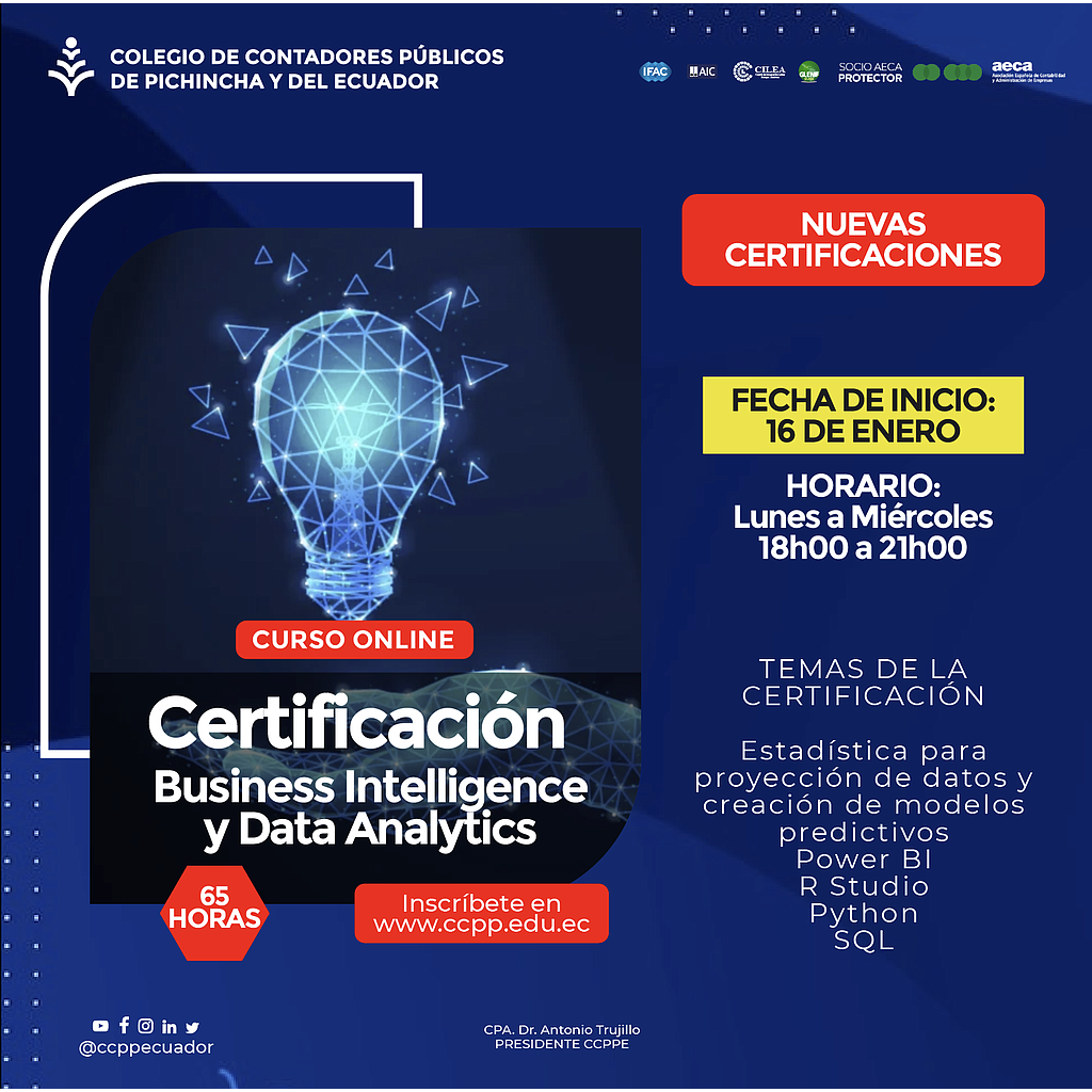 ON LINE: Certificación en Business Intelligence y Data Analytics – 16 enero 2023
