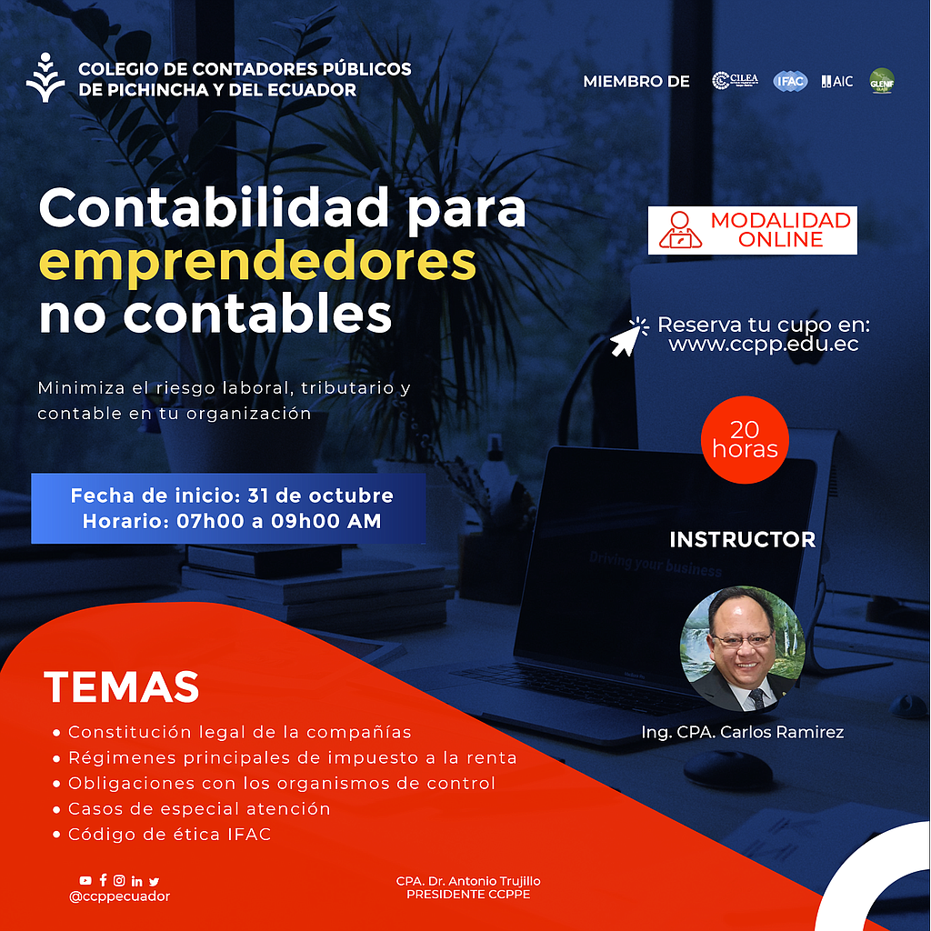 ON LINE: Certificación Contabilidad para emprendedores no contables – 31 octubre 2022