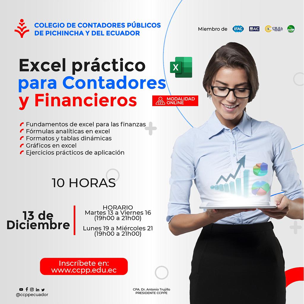 ON LINE: Excel para Contadores y Financieros – 13 al 21 diciembre 2022