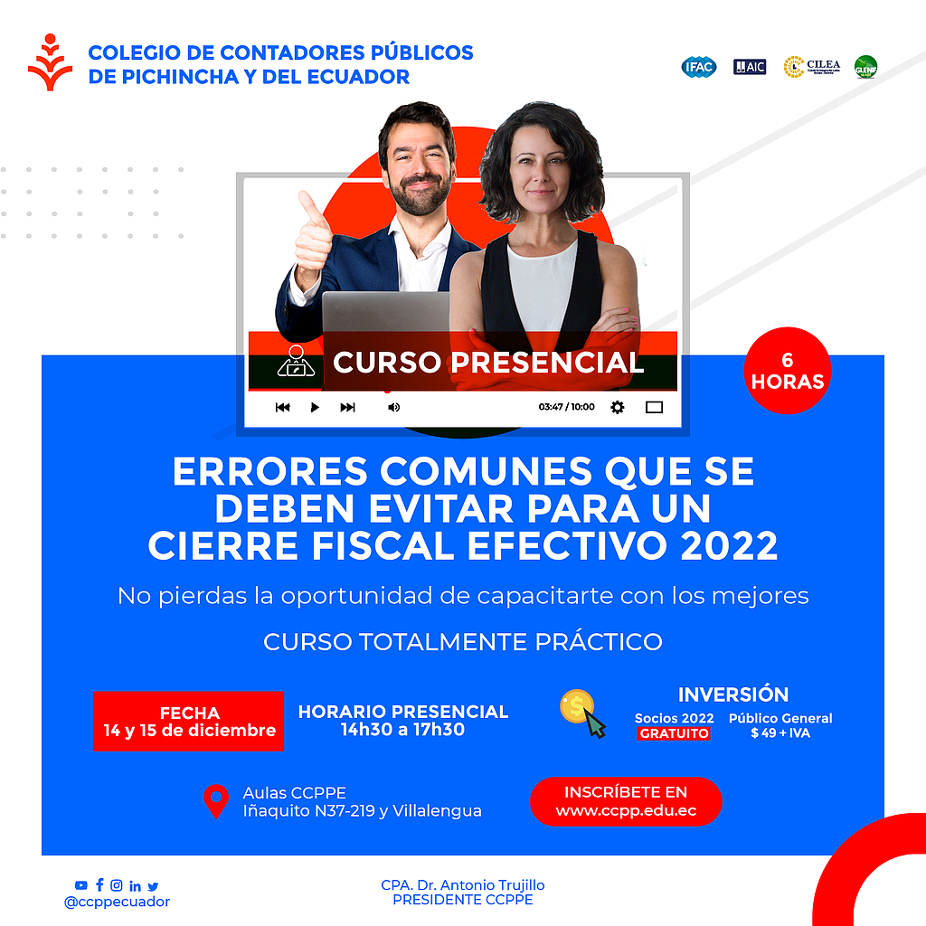 RENOVACIÓN PRESENCIAL: Errores comunes a evitar para un cierre efectivo 2022 - 14 y 15 diciembre 2022