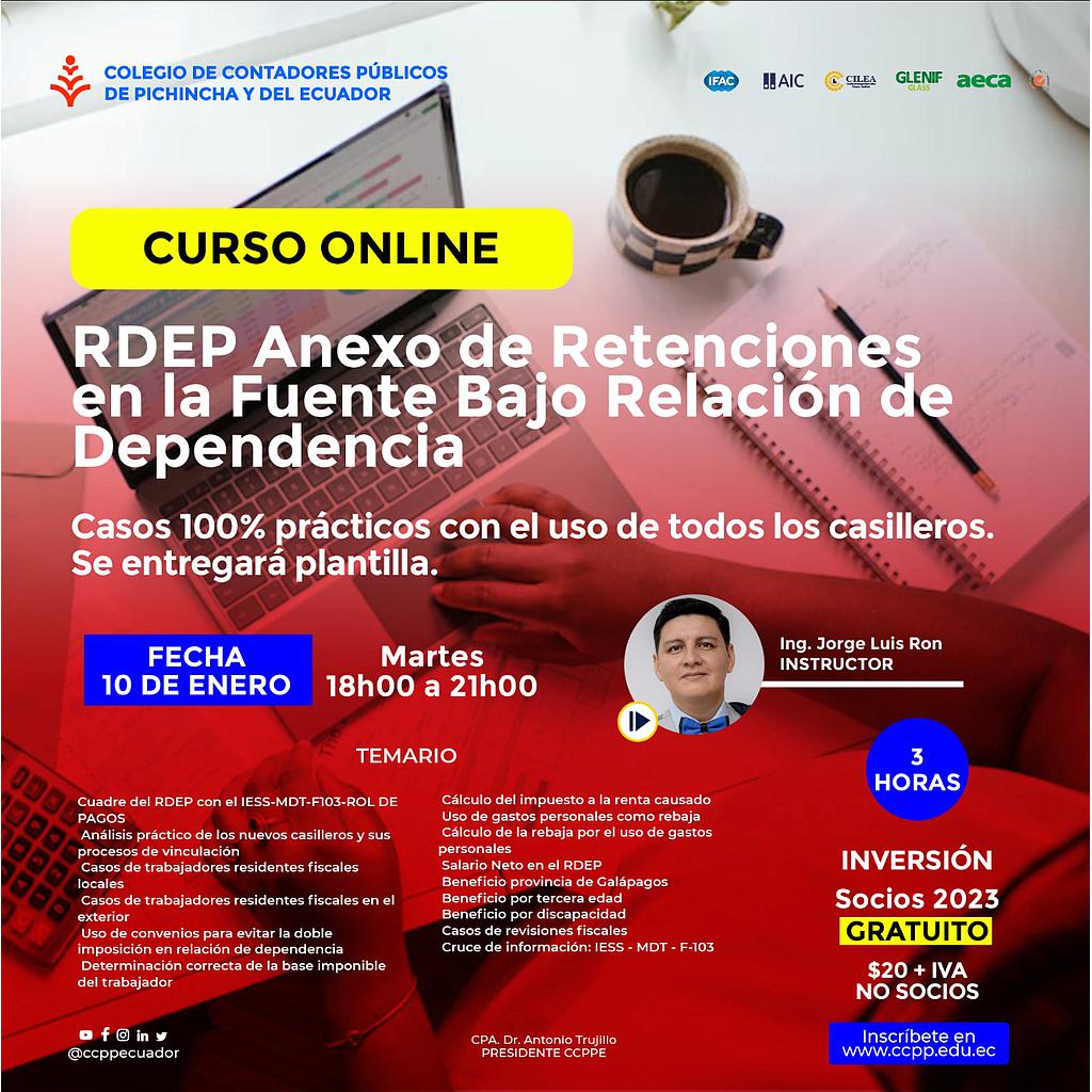RENOVACIÓN ON LINE: Anexo RDEP - 10 enero 2023