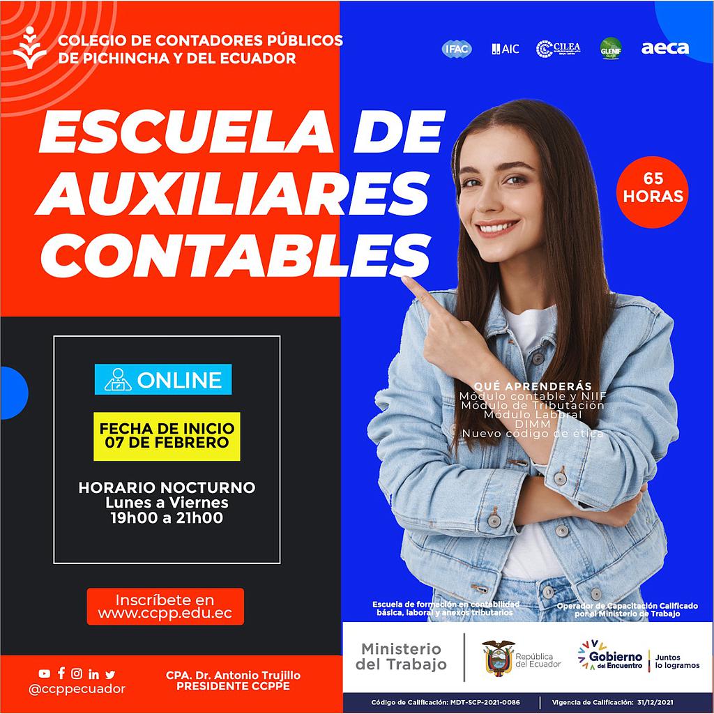 ON LINE: Escuela Auxiliares Contables – 07 febrero 2023