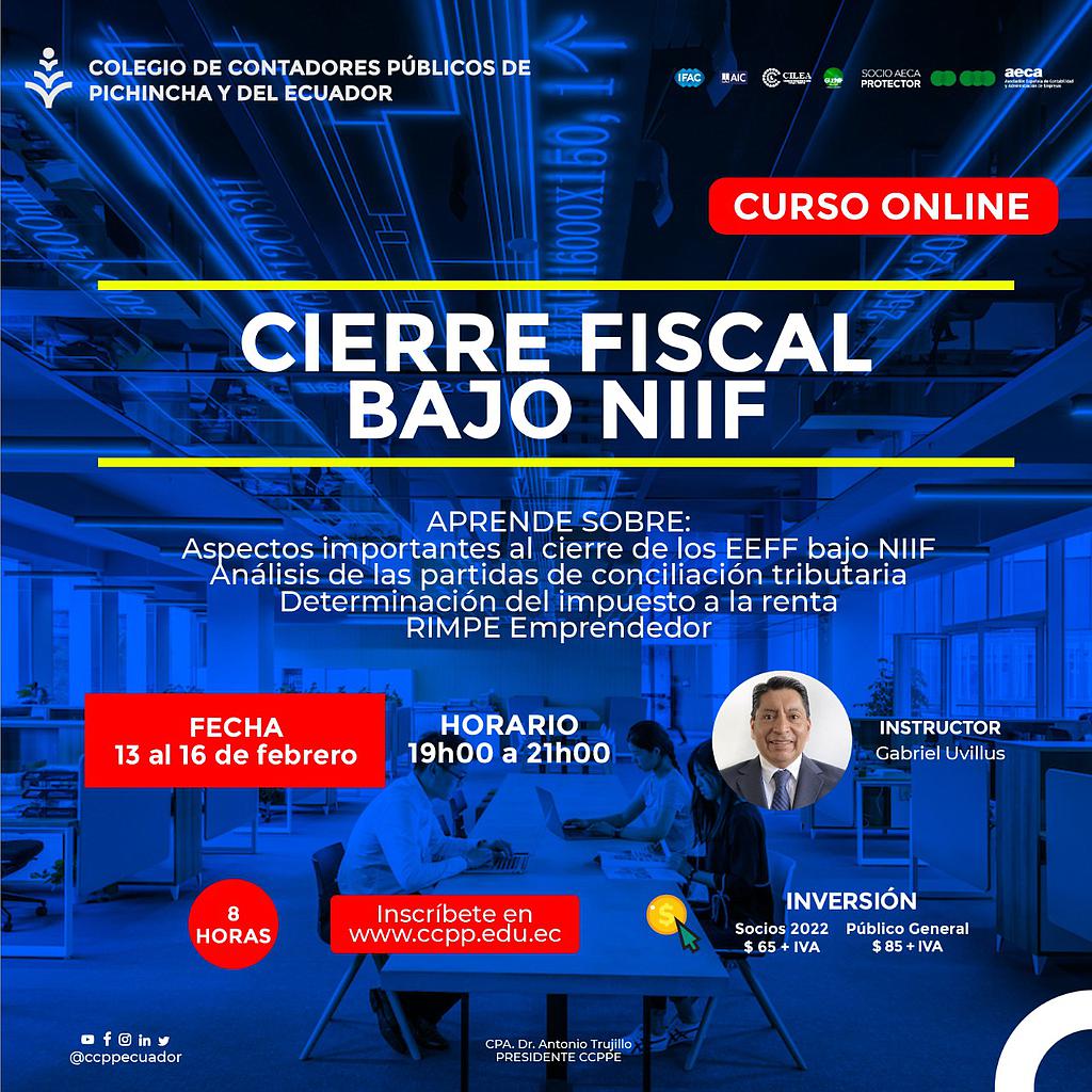 ON LINE: Cierre Fiscal bajo NIIF - 13 al 16 febrero 2023