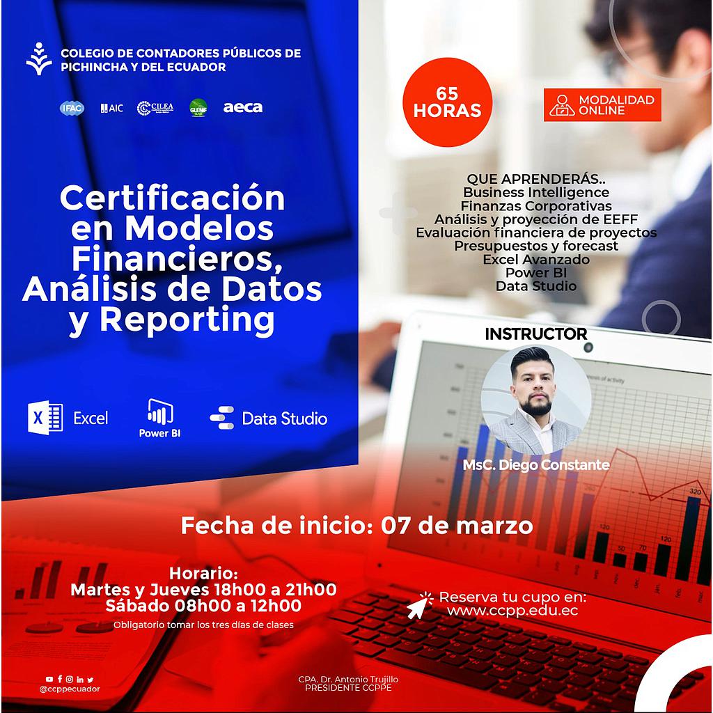 ON LINE: Certificación Modelos Financieros, Análisis de Datos y Reporting – 07 marzo 2023