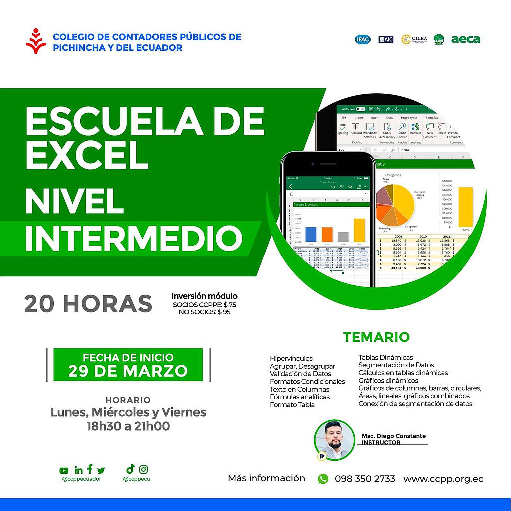 ON LINE: Excel intermedio para contadores - 24 abril 2023