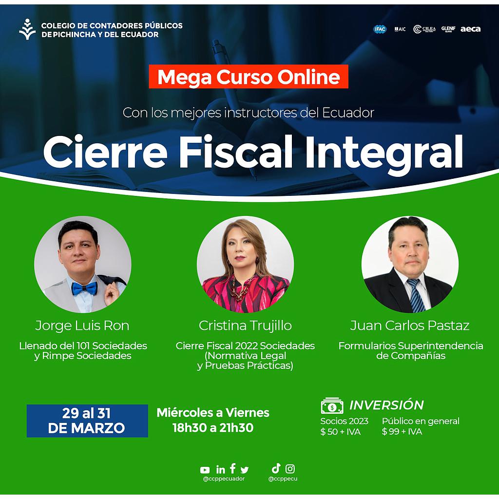 ON LINE: Cierre fiscal integral - 29 al 31 marzo 2023