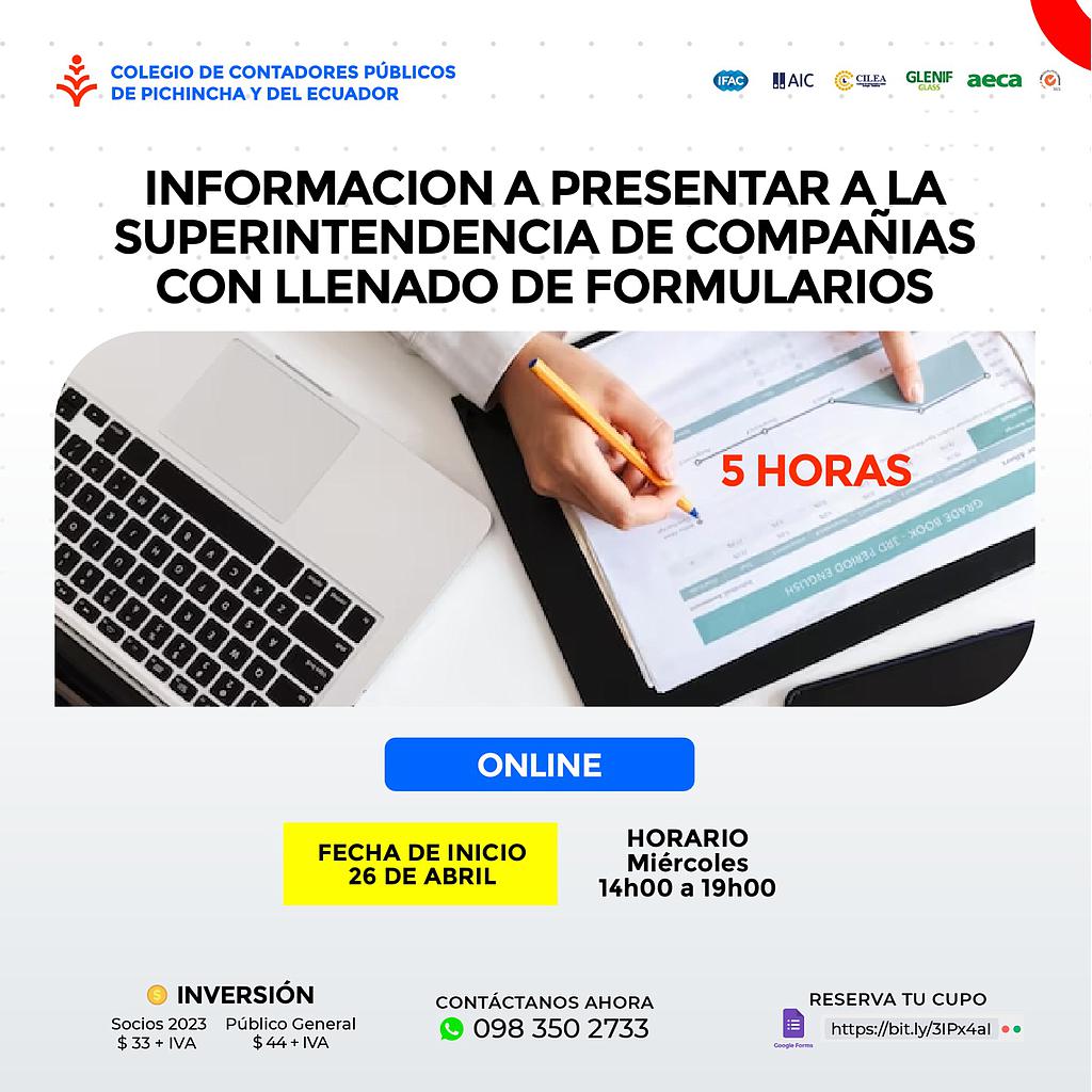 ON LINE: Información a presentar a la SuperCIAS – 26 abril 2023
