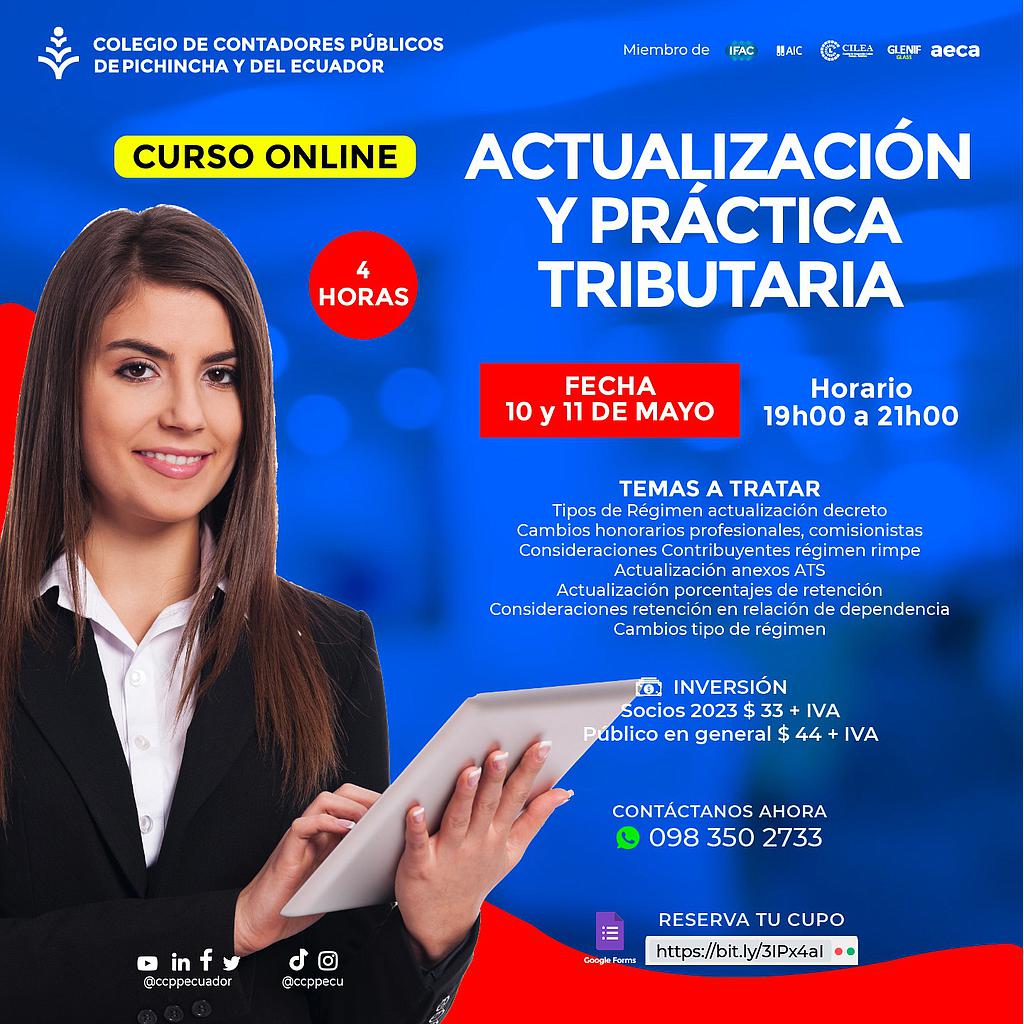 ON LINE: Actualización y práctica tributaria - 10 y 11 mayo 2023