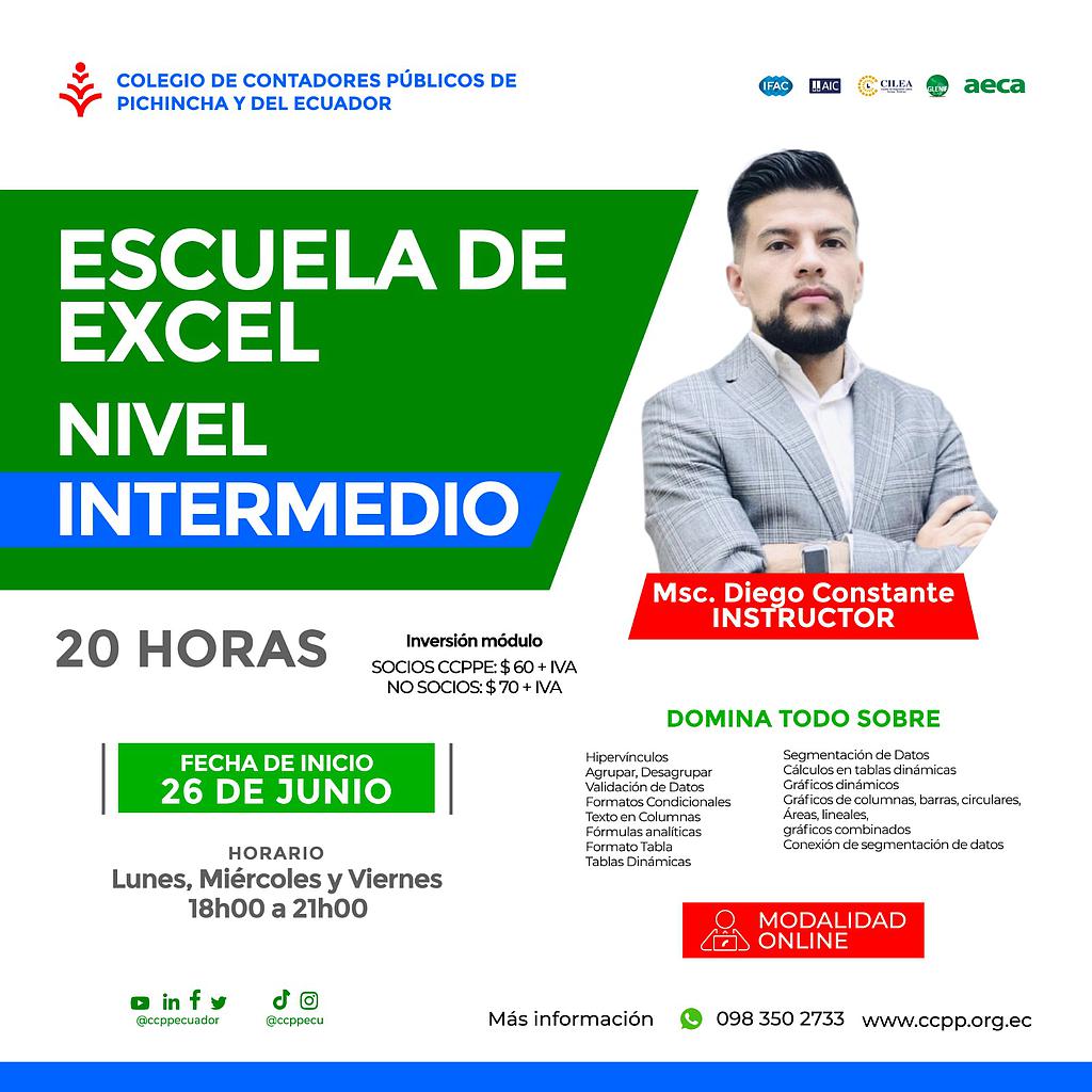 ON LINE: Excel intermedio para contadores - 26 junio 2023