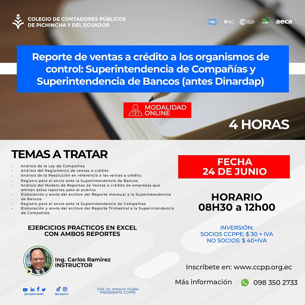 ON LINE: Reporte ventas a crédito a SuperCIAS – 24 junio 2023