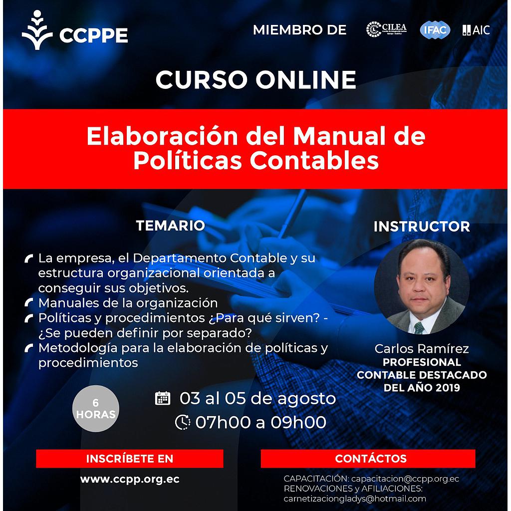 Elaboración Manual Políticas Contables - 03 al 05 agosto 2020