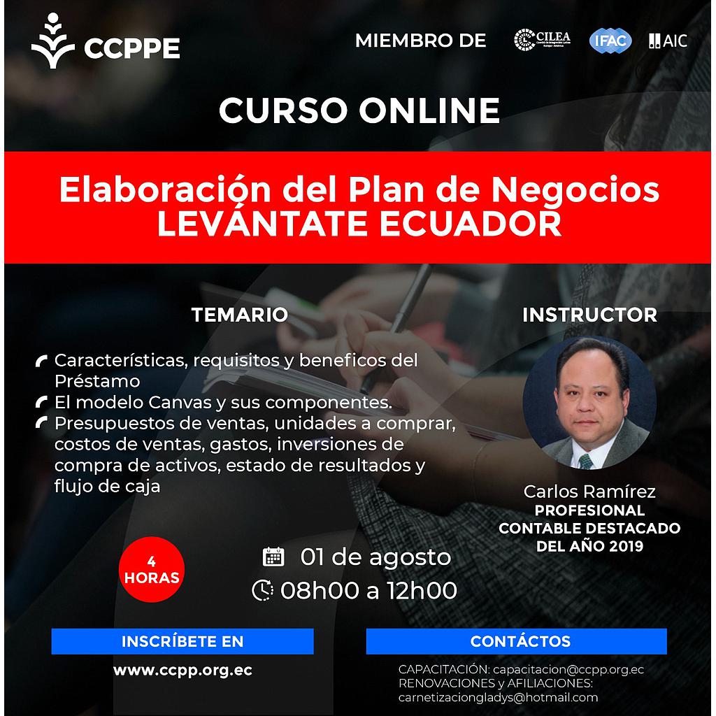 Elaboración Plan de Negocios LEVÁNTATE ECUADOR – 08 agosto 2020