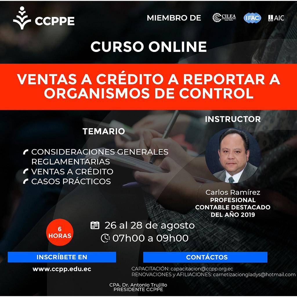 Ventas a crédito a reportar a Organismos de Control – 3 y 4 septiembre 2020
