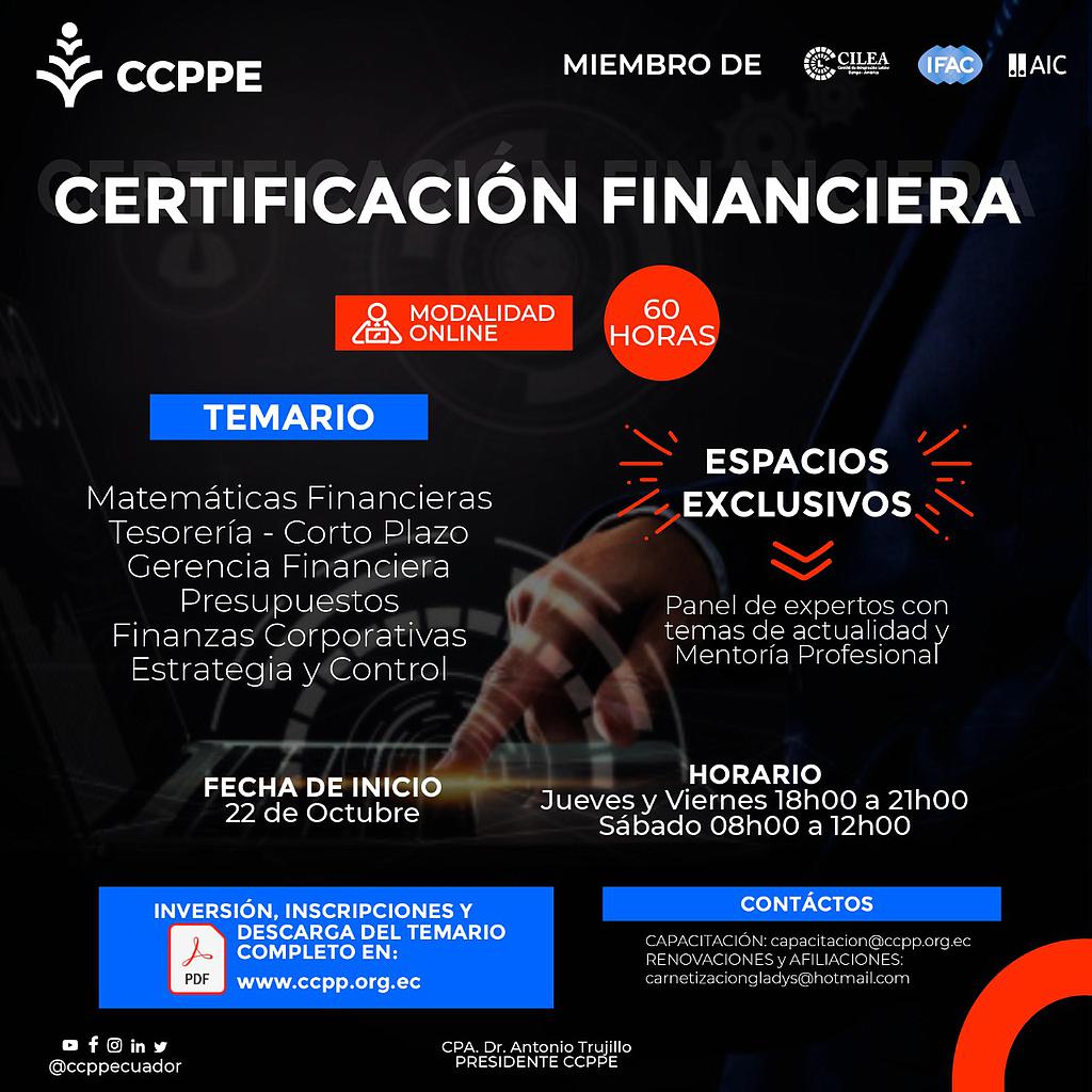 CERTIFICACIÓN FINANCIERA - 22 OCTUBRE 2020