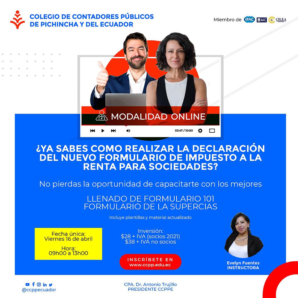 Llenado Nuevo Formulario 101 - 16 abril 2021