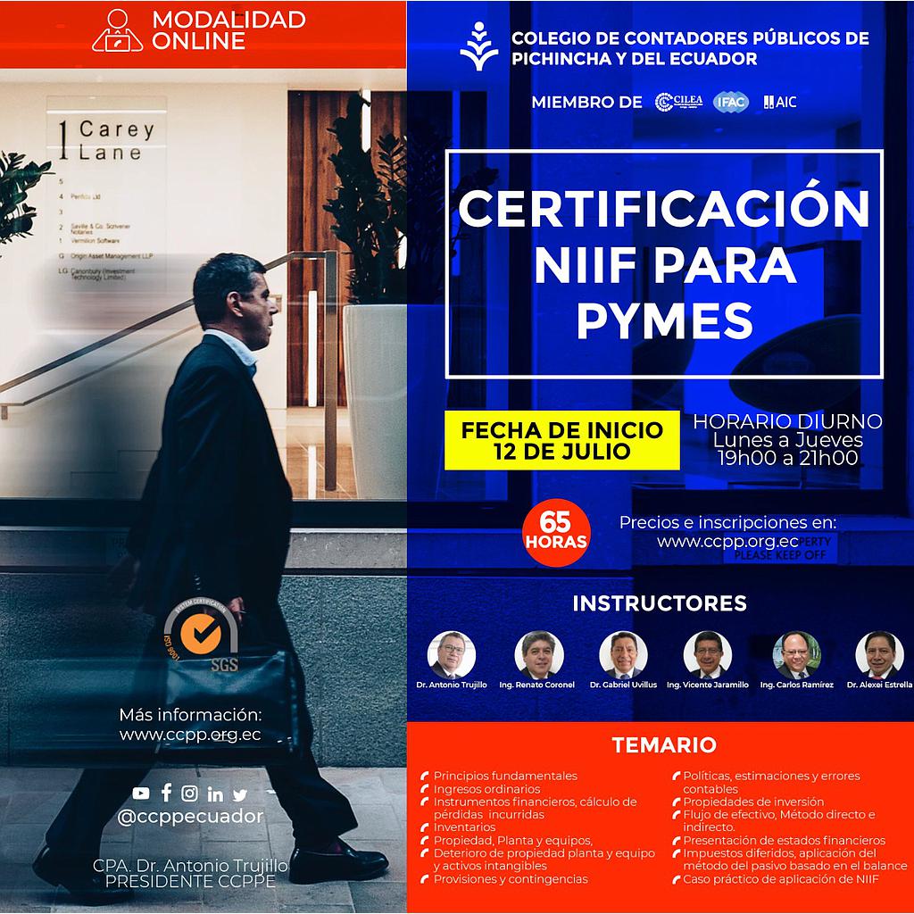 CERTIFICACIÓN NIIF PARA PYMES - 16 JULIO 2021