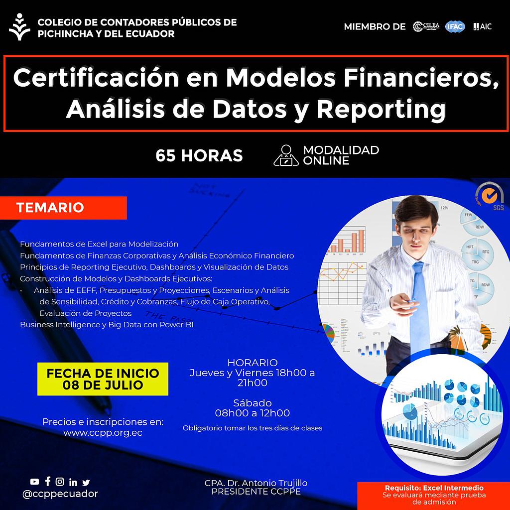Certificación Modelos Financieros, Análisis de Datos y Reporting – 30 septiembre 2021