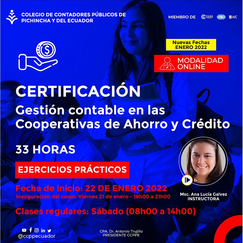 Certificación Contabilidad para Cooperativas de Ahorro y Crédito - 21 enero 2022